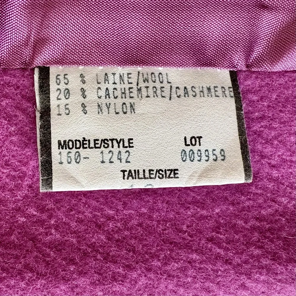 LOUBEN Jacket Women's 12 Fuchsia Pink Wool Cashmere Blend Lined Full Zip‎ Canada